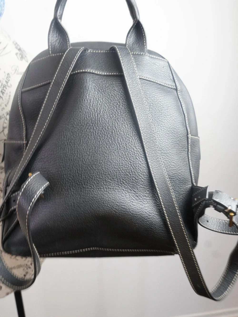 Equestrian Quiet Luxury Black Leather Backpack — Lauren Ralph Lauren